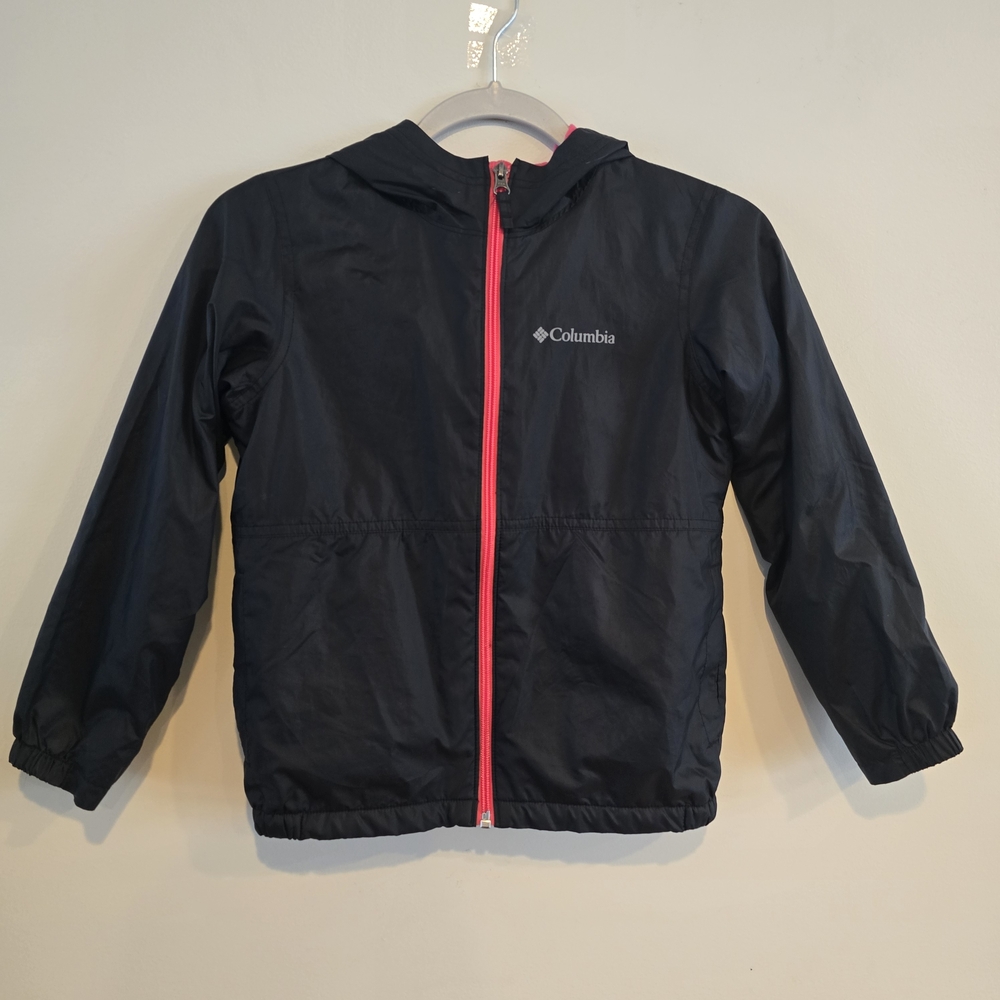 Columbia Navy Jacket with Bright Pink Zipper